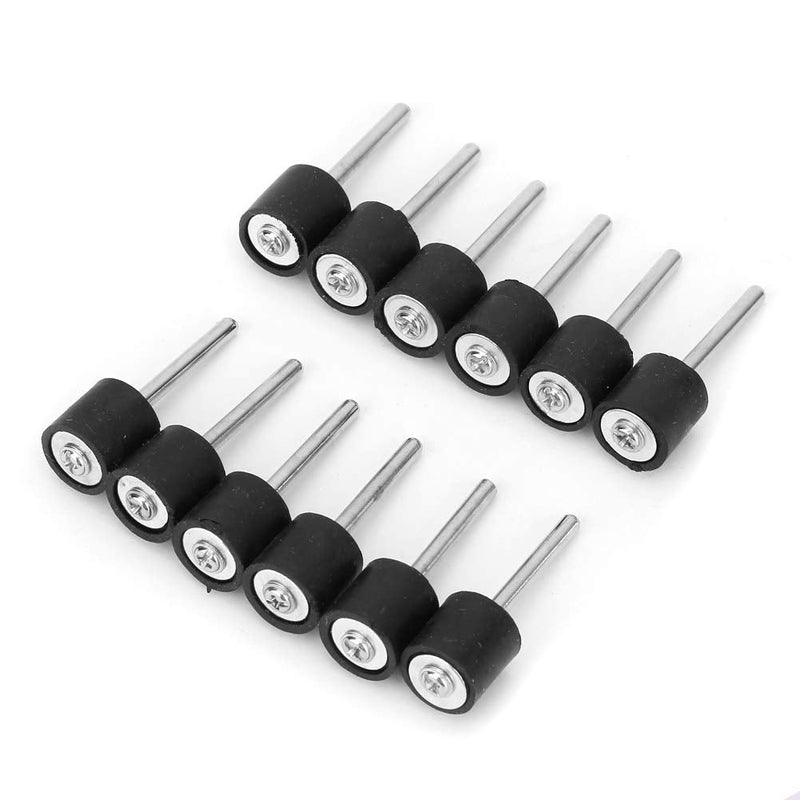12pcs Drum Rubber Stand Sleeve Iron Polishing Grinding Drum Holder Rubber Mandrel 1/8" Shank Grinding Sleeve for Electric Rotary Tool Attachments