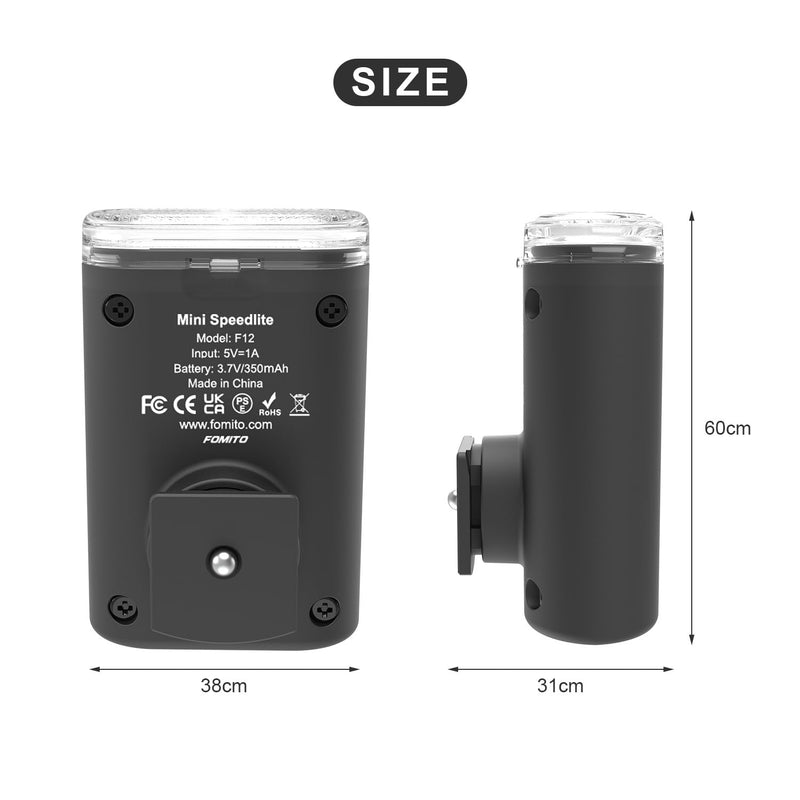 F12 Mini Camera Flash Speedlite for Canon/Nikon/Fuji/Sony/Ricoh GR3/GR3X Digital Film Cameras, Portable Mini Hot Shoe Flashlight for DSLR Cameras Grey F12-grey