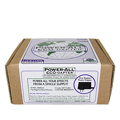 Godlyke Eco-Dapter Guitar Effects Pedal Power Supply (PA-9ECS), Black