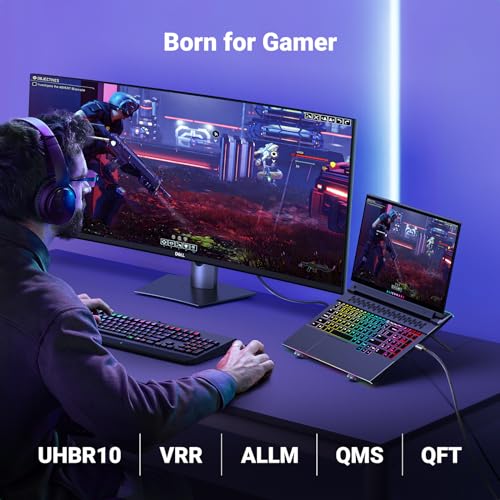 UGREEN USB C to DisplayPort 2.1 Cable 40Gbps 16K@30Hz 8K@120Hz Thunderbolt 4/3 to DisplayPort Cord Bundle with 8K HDMI 2.1 Cable 48Gbps 6.6FT, Certified Ultra High Speed HDMI Cord Aluminum, 4K@240Hz