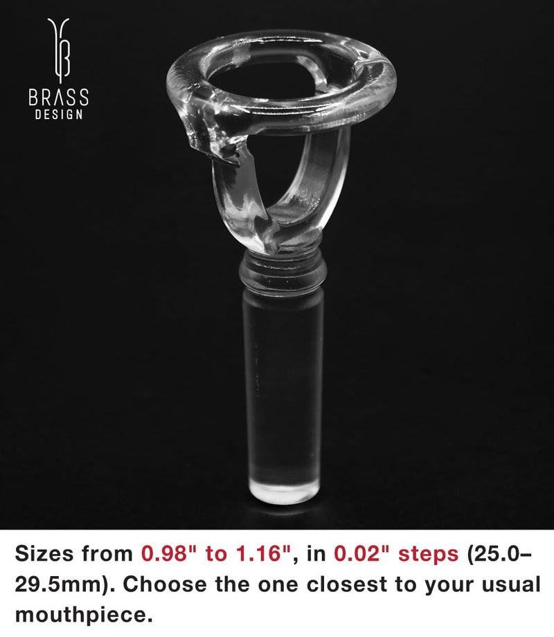 Trombone Embouchure Visualizer (Clear Design) – Mouthpiece Practice Tool – BRASS DESIGN [Rim Diameter: 1.14" / 29.0mm] 1.14" (29.0mm)