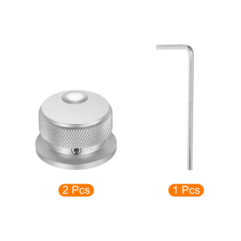 MECCANIXITY 2 Pcs Aluminium Potentiometer Knobs, 1/4" (6mm) Universal Volume Tone Control Knobs with Oval Groove Indicator for Guitar, 4/5" Silver(34x20mm) 34x20mm