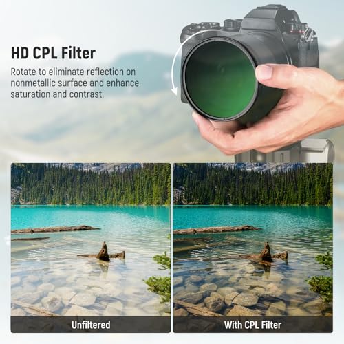 NEEWER 72mm CPL Filter with Lens Cap, Ultra Slim Multi Resistant Nano Coated Circular Polarizing Filter with HD Optical Glass for Camera Lens, Reduces Reflection & Glare, Boosts Contrast
