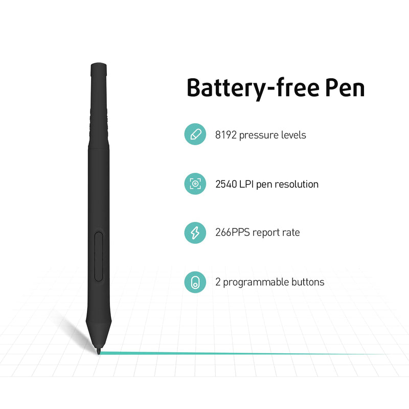XENX P1 MacOS and Android Supported Graphic Drawing Tablet P1-640 6x4 inch with 6 Shortcut Keys, 8192 Pressure Levels Battery-Free Pen for Digital Art, Design, E-Learning/Online Classes, OSU Gaming