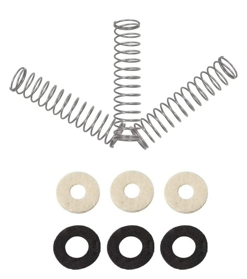 Trumpet Valve Sytem Replacement Parts include Trumpets Finger Buttons Valve Cap Spring Felt Washer Piston Guides Musical Instruments Accessories Set of 18pcs Silver