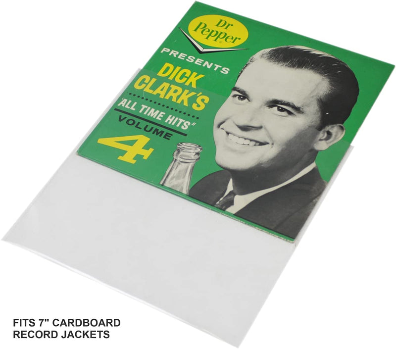 (25) 7" Slim Fit Record Outer Sleeves - 3 Mil Thick Polyethylene - 7 7/16" x 7 1/4" #07SE03