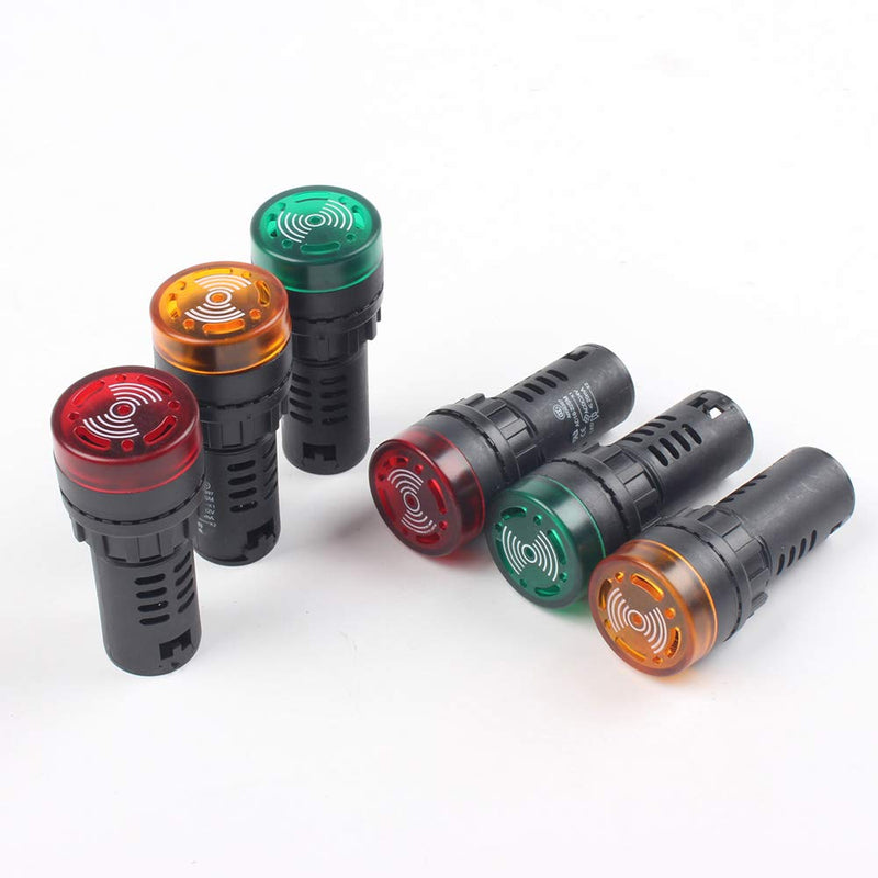 Red Indicator Light with Buzzer DC 24V 22mm Panel Mount Indicator Light for Panel Mount