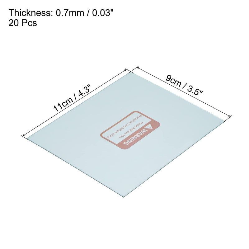 PATIKIL 4.3 x 3.5 Inch Welding Protection Lens, 20 Pack Transparent Right Angle Protective Replacement for Solar, Clear