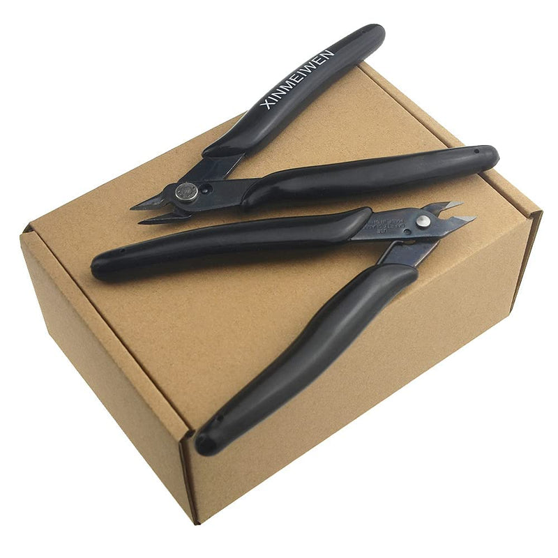 Flush Cutter Pliers 5Pcs Micro Wire Cutters with Spring Wire Cutters Precision Electronic Mini Cutting Pliers for Ultra-fine Cutting Needs Electronics Crafts Black 5Pack