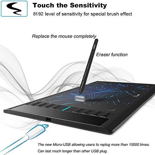 ONLY Used for UGEE Graphics Drawing Tablet which Match 8192 Levels of Pressure Sensitivity Pen Battery-Free Stylus for m708/S1060/S1060W/S640/S640W