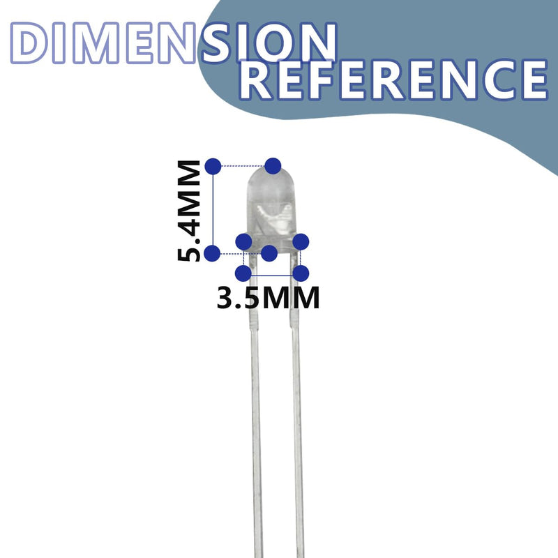 Innfeeltech 100 x 3 mm White LED Diode Lights DC 2.7 V ~ 3.4 V 20 mA 3 mm Electronic Emitting Components Light Emitting Diodes LEDs Bulb 3mm