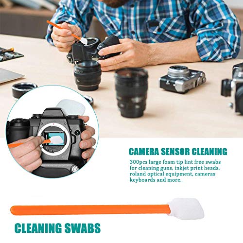 Wellgler's 5.11" Foam Cleaning swabs, for Electronics, Cameras, Optical Lenses or Inkjet Printers, Print Heads Cleaning（50pcs） orange 50