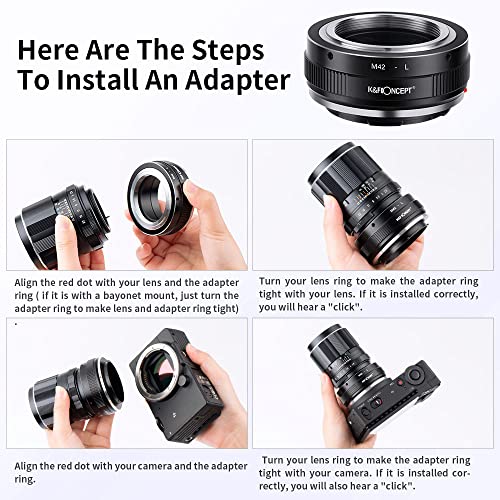 K&F Concept Lens Mount Adapter M42-L Manual Focus Compatible with M42 Lens to L Mount Camera Body