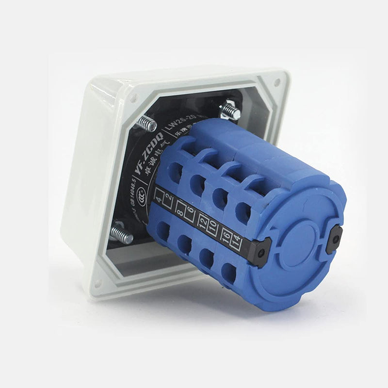[AUSTRALIA] - 1Pcs Universal Changeover Selector Switch, with Waterproof Box, 3 Positions 16 Terminals, Power Transfer Switch, LW26-25/4 25A Motor Generators, Rotary Cam Selector 25A 16 Terminals 