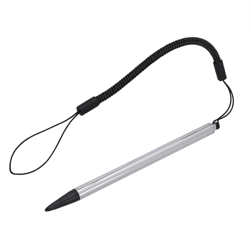 Touch Pen with Spring Rope, Resistive Touch Screen Painting Pen Resistive Stylus Hard-tip Pen with Anti-Lost Spring Rope, for POS, PDA, Car Navigator(Silver) Silver