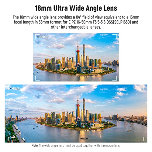 NEEWER 40.5mm HD Wide Angle Lens Compatible with Sony ZV-1F ZV-E10 A5000 for ZV-E10 (Black)