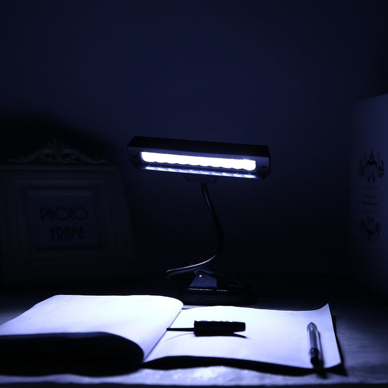 Clip On Lamp Clip On Lamps Plastic Metal Black Portable 10 Led Clip On Music Stand Clamp Light Bedroom Desk Reading Lamp Ac 110V ~220V (b)