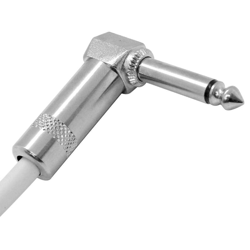 [AUSTRALIA] - Seismic Audio - SAGC20R-White - 20 Foot White 1/4 Inch TS Right Angle to Straight Guitar Cable 20' Instrument 1/4" Guitar Cord 