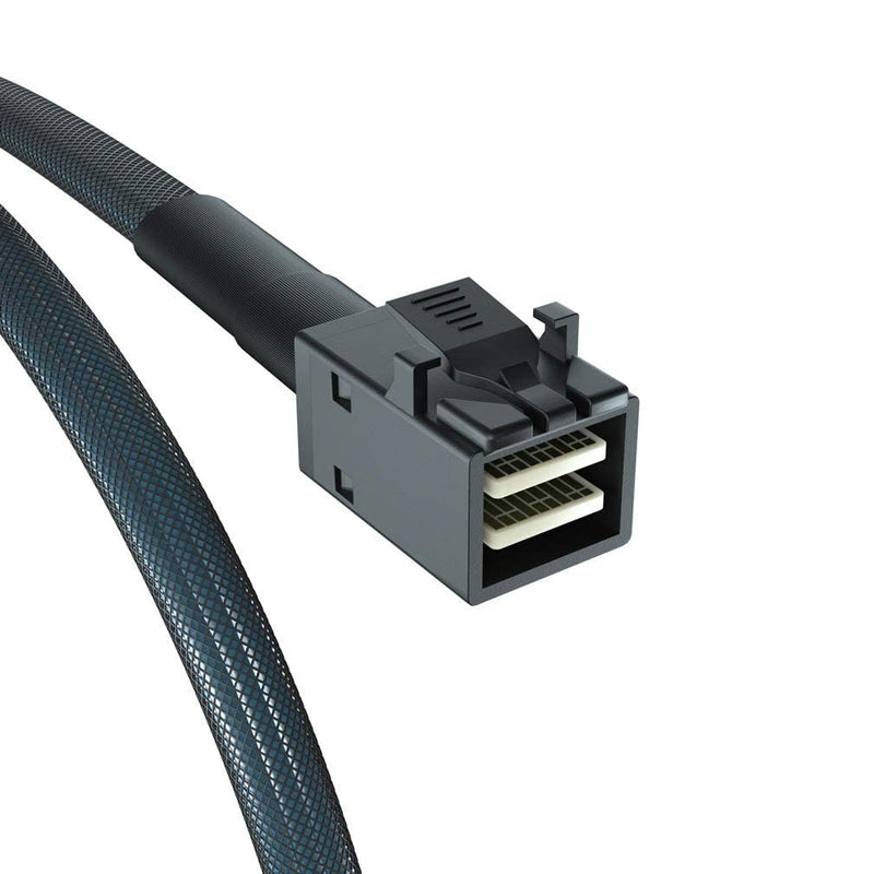 Internal Mini SAS HD SFF-8643 to 4xSFF-8482 Fan-Out SAS Cable with IDE Molex SATA Power for Raid Controller to Hard Drive, 12Gb/s, 0.5m(1.6ft)