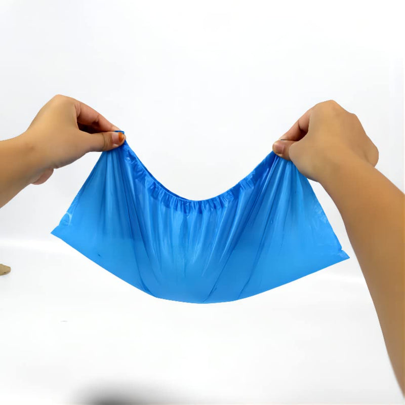 AURMOO Disposable Shoe Covers, Pack of 50, Double Layer Shoe Covers, Disposable Shoe Covers, Waterproof, Tear-Resistant, Puncture-proof for Indoor Outdoor Use, blue 4.0g/p(100)