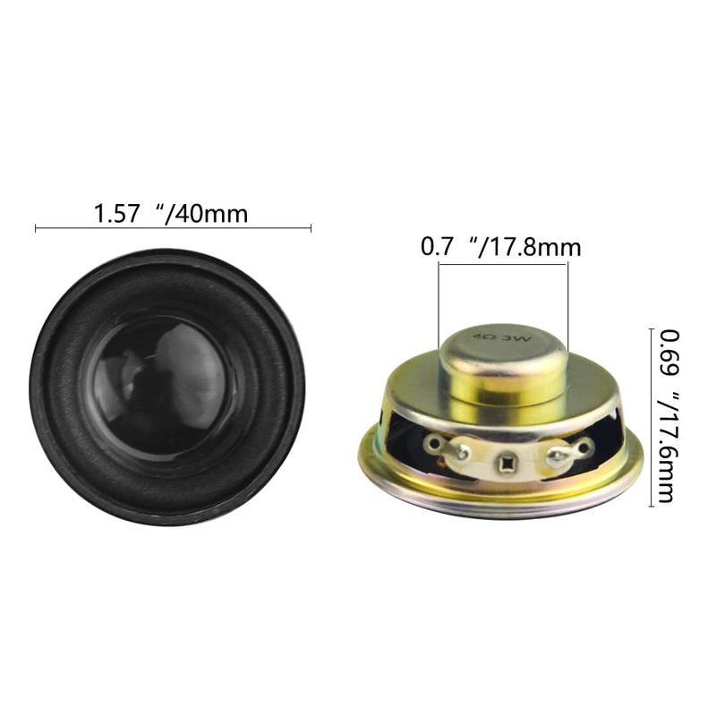 WMYCONGCONG 4 PCS 1.5" 4ohm 3W Full Range Audio Speaker Stereo Woofer Loudspeaker for Arduino and DIY Speaker, Color Random