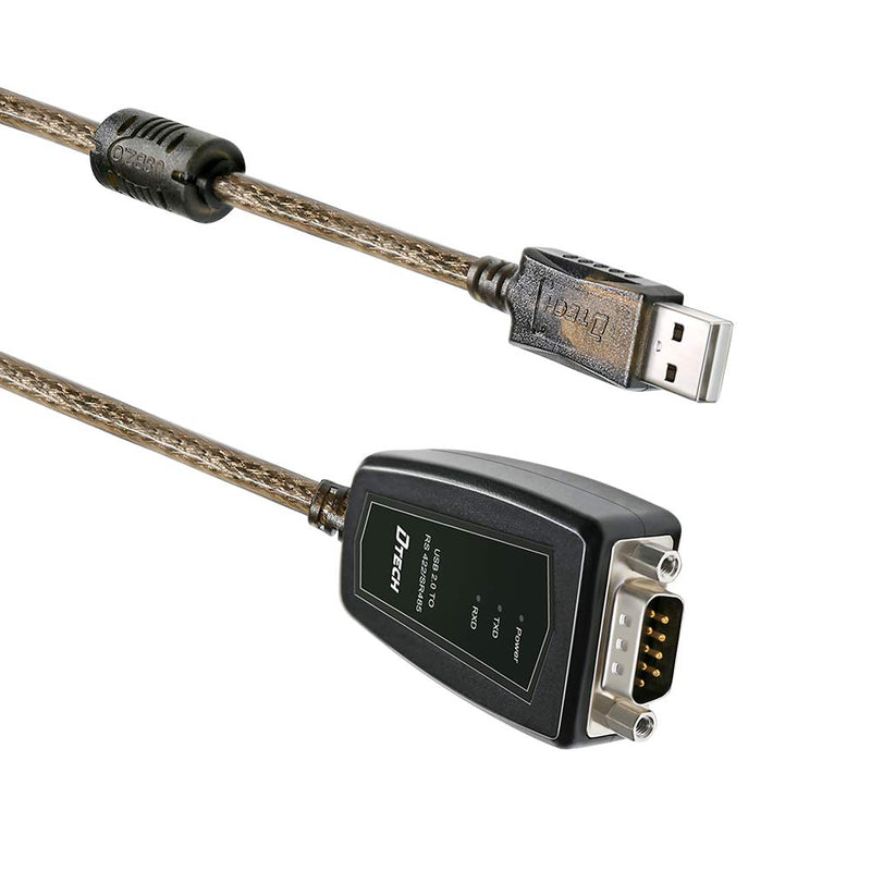 DTECH USB to RS485 Adapter RS422 Serial Port Cable with CP2102 Chip Terminal Board LED Lights Ferrite Core for Windows 11 10 8 7 XP Mac (5 Feet) (Pack of 2) 5ft (Pack of 2)