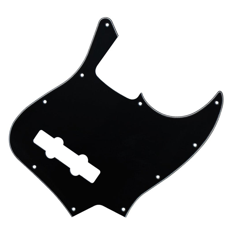 FLEOR 3Ply Black 10 Hole Jazz Bass Pickguard Scratch Plate Pick Guards for 4 Strings American/Mexican Standard Jazz Bass Part