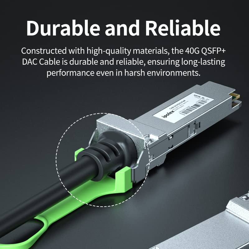 ipolex 40G QSFP+ DAC Twinax Cable, 40GBASE-CR4 Passive Direct Attach Copper Cable, 3m(10ft), for Cisco QSFP-H40G-CU3M, Meraki MA-CBL-40G-3M, Intel XLDACBL3,Compatible with Cisco C9500-32QC and More 40G QSFP+