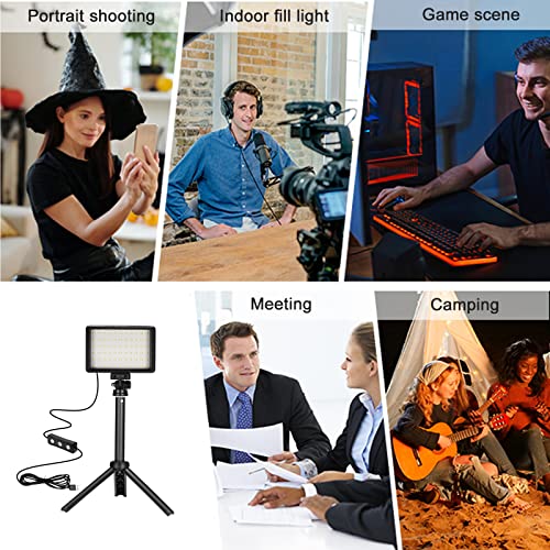 LED Video Light 2-Pack, 5600K Dimmable USB Camera Lighting Kit