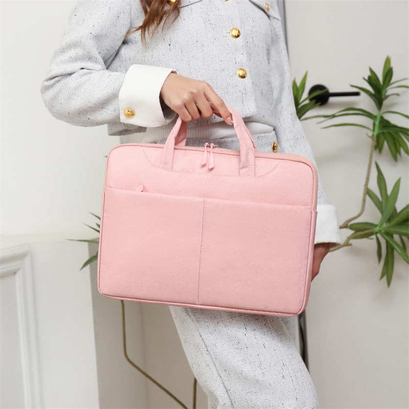 Laptop Bag Shockproof Protective Laptop Case Lightweight Computer Sleeve | Laptop Carrying Case with Front Pocket 12in 13.3in 14in 15in 15.6in 16.1in Computer Bag Waterproof for Men Women Pink 1