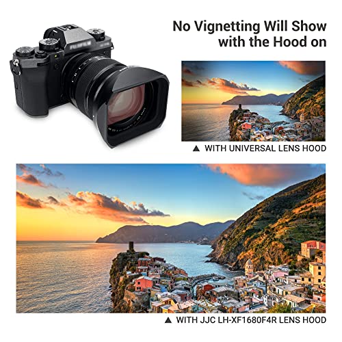 JJC Metal Square Lens Hood Shade for Fujifilm XF 16-80mm f/4 R OIS WR Lens For Fuji XF 16-80mm F4, XF 16-55mm F2.8 II Lens