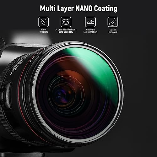 NEEWER 72mm Polarizer Filter, 24 Layer Multi Resistant Nano Coated MC CPL Circular Polarizing Filter with HD Optical Glass/Ultra Slim for Camera Lens, Reduce Reflection/Enhance Contrast/Reduce Glare