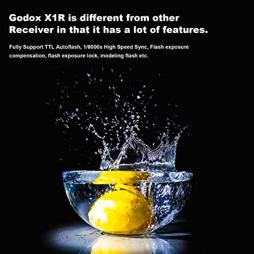 Godox X1R-C E-TTL 2.4G High Speed Sync Wireless Remote Flash Trigger Receiver Compatible for Canon Camera, 1/8000s, 5 Groups and 32 Channels,2.4G Wireless X System