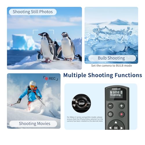 Rechargeable Shutter Release for Nikon Wireless Camera Remote Control Upgrade Black for Nikon