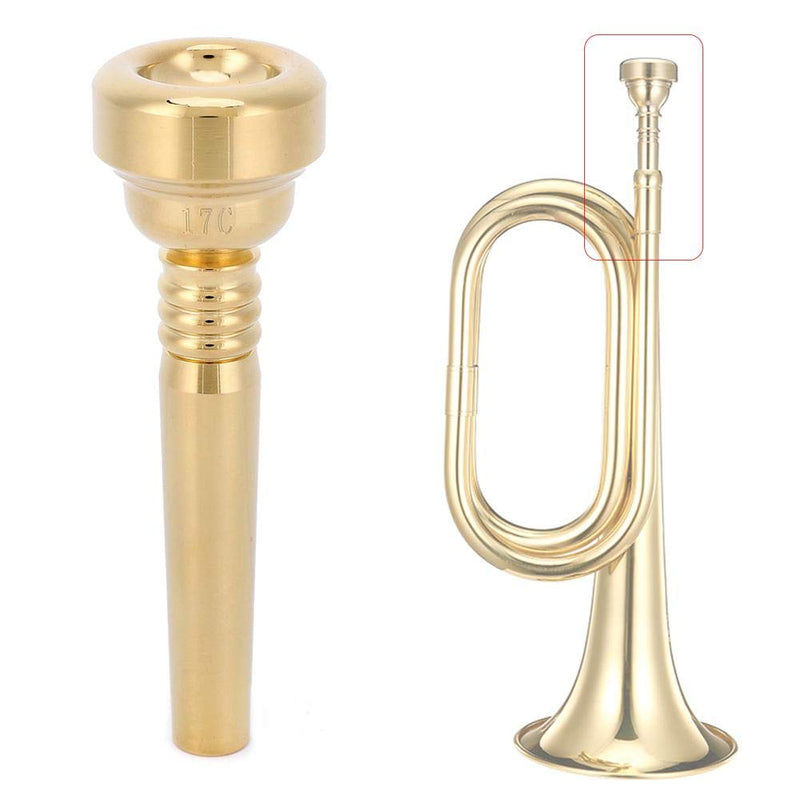 Dilwe Trumpet Mouthpiece 17C Gold Plated Wind Musical Instrument Accessory