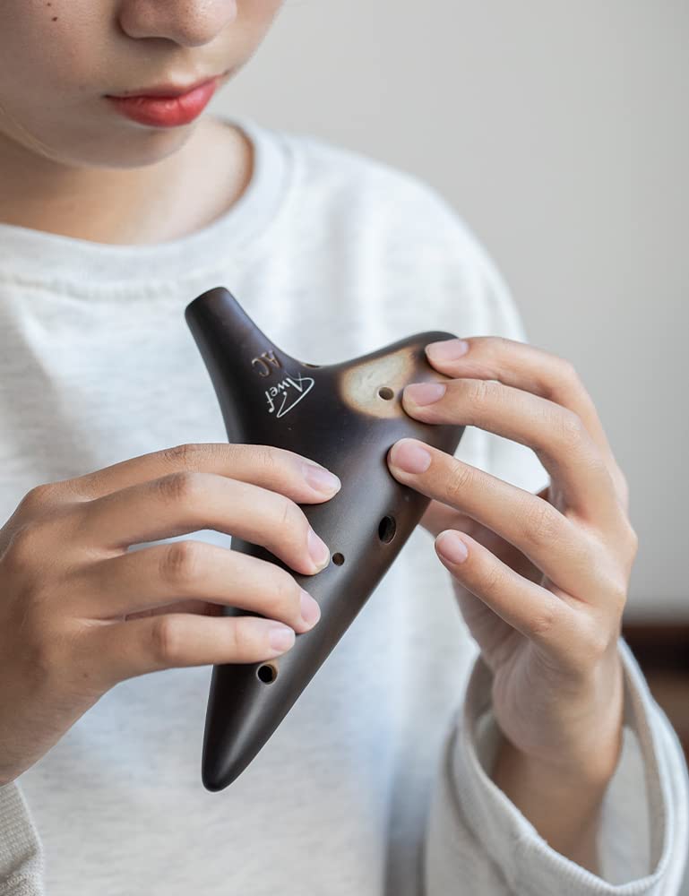 [AUSTRALIA] - Joy of Wood Thrush 12 Hole Alto C Ceramic Ocarina Sweet Potato Shape in Exquisite Craft (Free Smokey Coffee) 