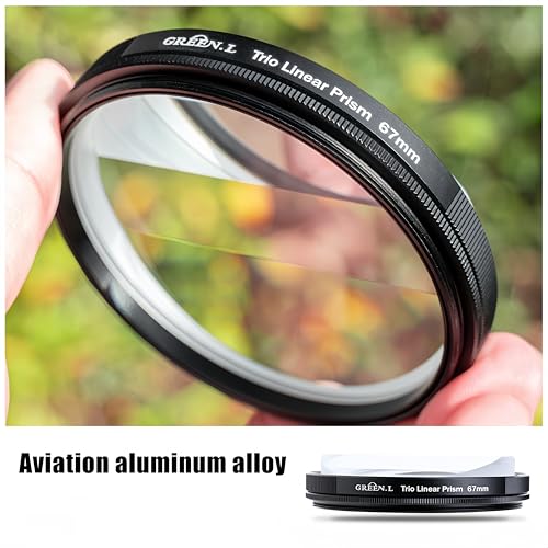 GREEN.L 77mm Motion Blur & Ghost Effect Filter — 360° Rotatable Bilateral Prism for Creative Photos & Videos, Premium Optical Glass with Case & Cloth