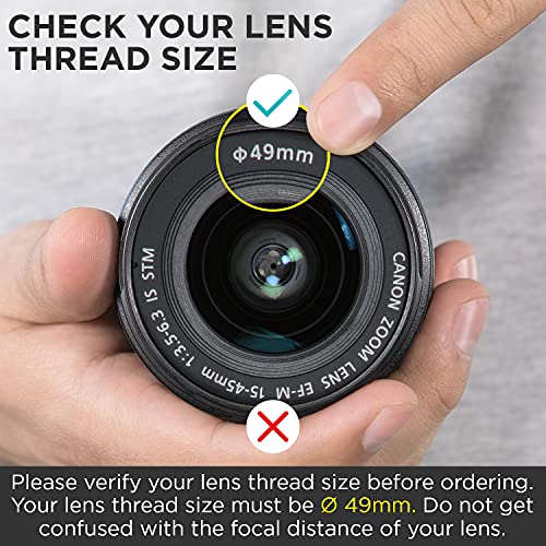 Altura Photo 49mm Wide Angle Lens with Macro for Canon EOS M50, R100