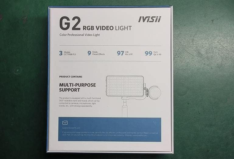 [AUSTRALIA] - G2 Pocket RGB Camera light,32Wh Built-in 4300mAh Rechargeable Battery 360°Full Color Gamut 9 Light Effects,2600-10000K LED Video Light Panel with Aluminum Alloy Body, Adjustable Tripod Stand 