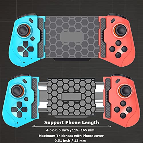 Gamepad Controller for iOS, Megadream Wireless MFi Gaming Gamepad Joystick for iPhone 13/12/Pro/Mini, iPhone 11/11 Pro/Max, iPhone Xs, XR X, 8 Plus, 8, iPad, MacBook, iOS 13.4+ - Direct Play Red+Blue
