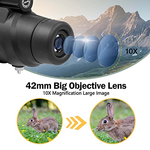Astromania Upgraded 8x25 Waterproof Compact Monocular - Bundle with - 10X42 HD K9 Prism Monocular Telescope