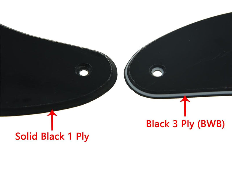 KAISH 4 String J Bass Style Pickguard Bass Pick Guard Scratch Plate for USA/Mexico Jazz J Bass Black 3 Ply Black 3 Ply (BWB)