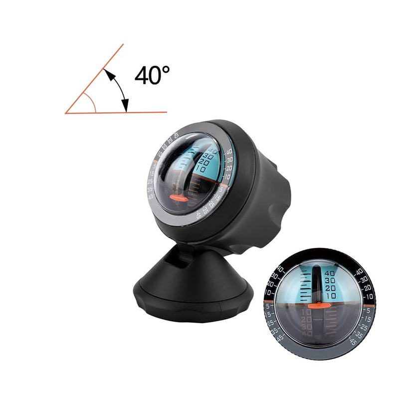 Leopacat Car Inclinometer Level, 360 Degree Rotating Compass Automotive Slope Indicator Meter Levels Tilt Gauge Balancer High Sensitivity Measure Road Safety Outdoor Instrument with Adhesive