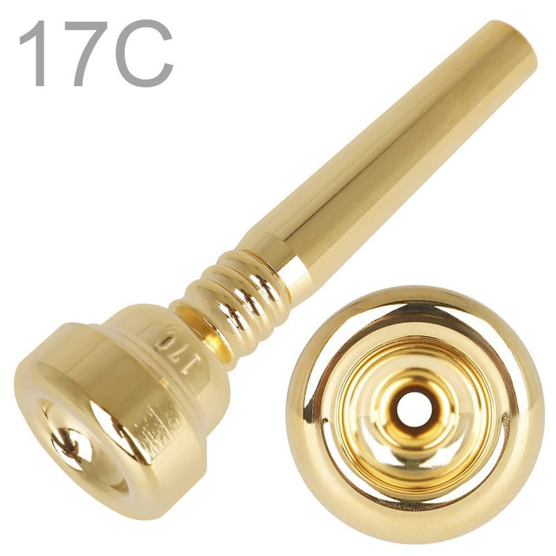 OriGlam Trumpet Mouthpiece 17C Brass Gold Plated Mouthpiece Replacement Part for Brass Wind Musical Instrument Parts