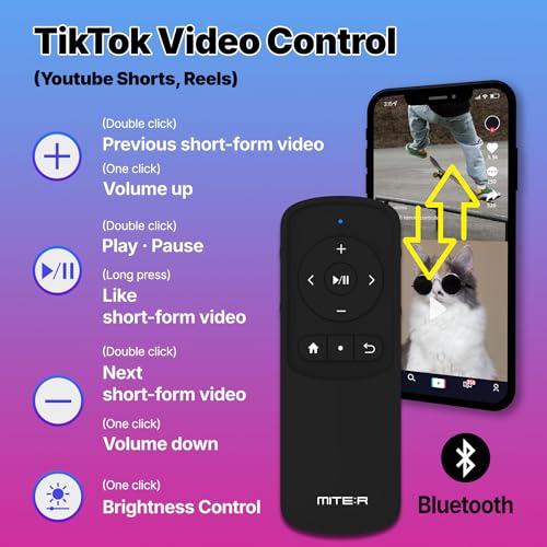 Bluetooth Remote Control Page Turner Clicker for Boox, e-Reader, TikTok Scrolling, YouTube Shorts, Reels, Camera, for iOS iPad iPhone, Android Galaxy Phone Tablet (Soft Yellow) Soft Yellow