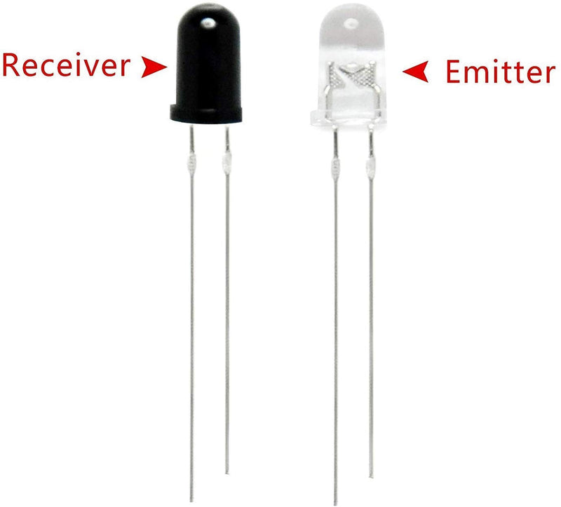 Hailege 20 x 5 mm 940 nm LEDs Infrared Emitter and IR Receiver Diode for Arduino 5 mm Infrared 10 Emission + 10 Receiver Tube (Pack of 10 Pairs)