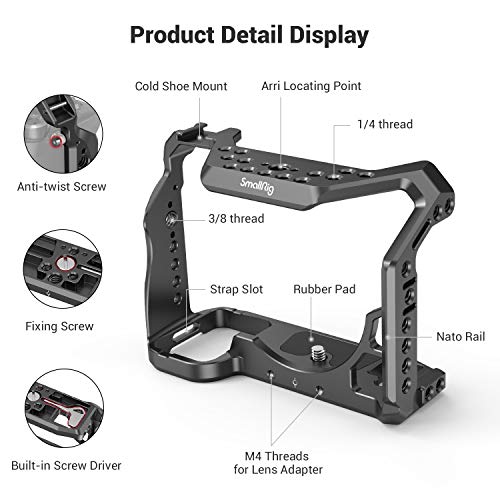 SMALLRIG Camera Cage Only for Sony Alpha 7S III / A7S III / A7SIII / A7S3 and Lightweight Top Handle with 3/8"-16 Locating Pins for ARRI