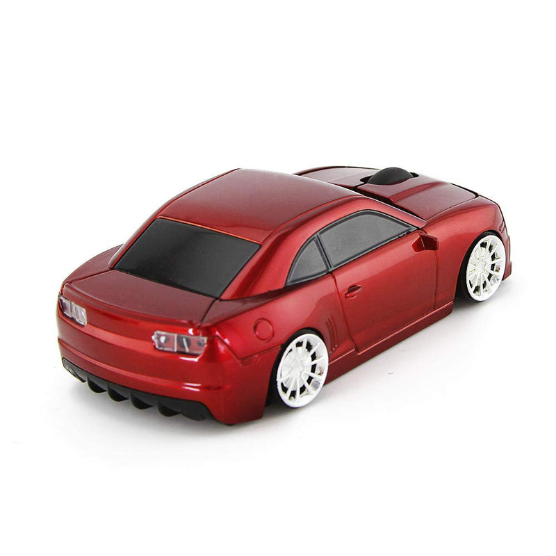 ECOiNVA for Wireless Sports Car Mouse Desktop Laptop Computer Optical Mouse Mice AAA Battery Nano USB 2.4GHz (Red) Red