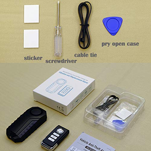 Upgraded Bike Alarm Waterproof with Remote, Vibration Motorcycle Bicycle/Door Burglar Alarm,eBike Anti Theft 113dB Loud, Adjustable Sensitivity, Scooter Accessories Vibration Sensors