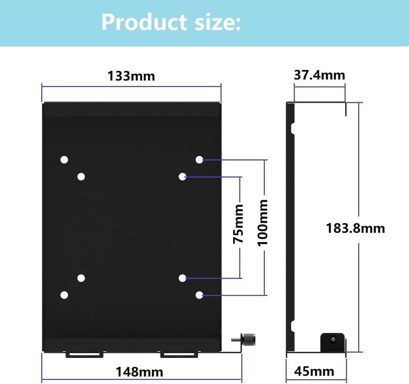 Wall Mount Compatible with Dell OptiPlex Micro Form Factor Case, VESA and Under Desk Available, Fits MFF 7070, 7060, 7050, 5070, 5060, 5050, 3040, 3046, 3050, 3060, 3070, 3080 and More | for Dell OptiPlex Micro Form Factor Case, MFF 7070, 7060, 7050, 5...